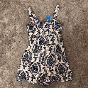 Cupshe Blue and Cream Jumpsuit